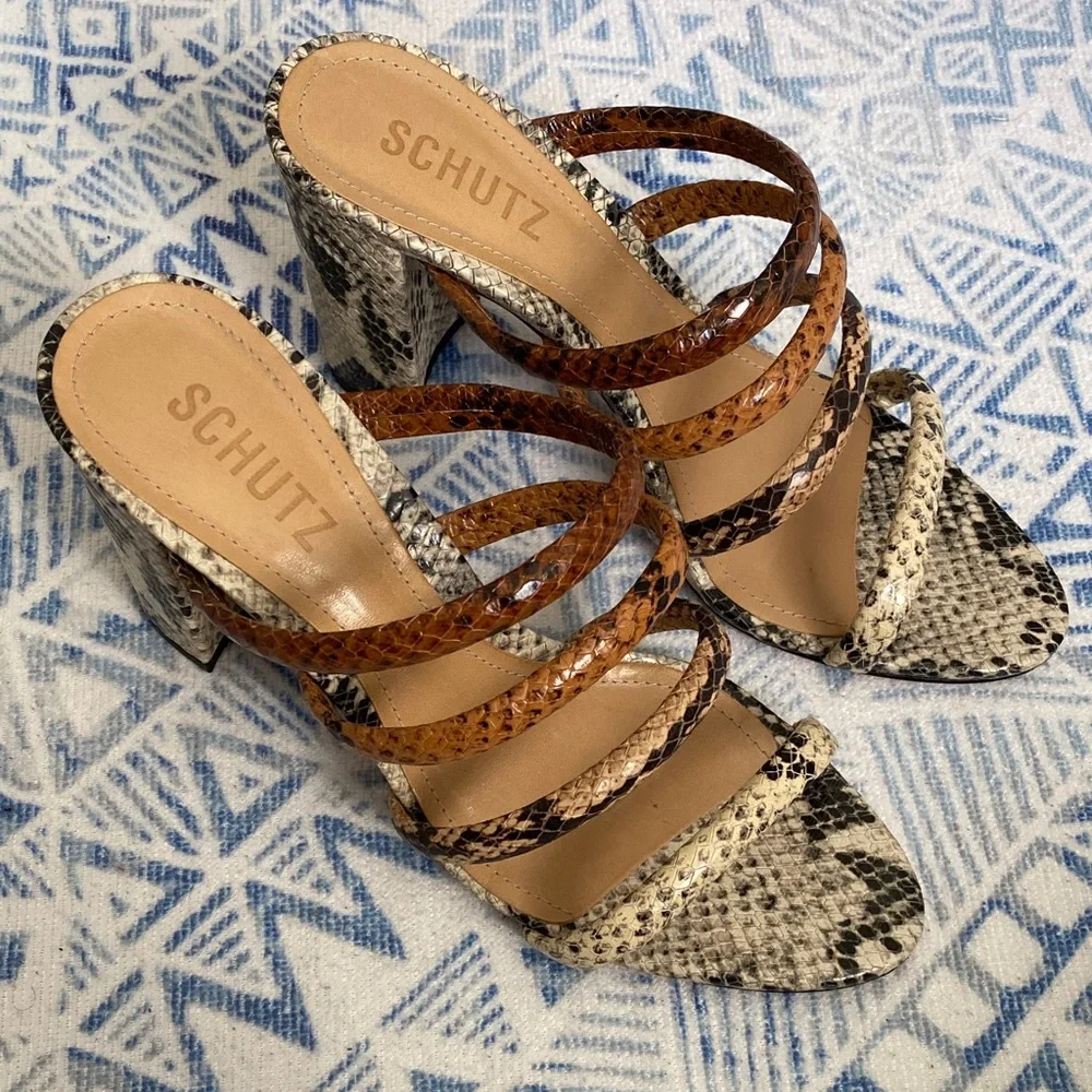 SCHUTZ Multicolor Snakeskin Heels - Picture 6 of 6
